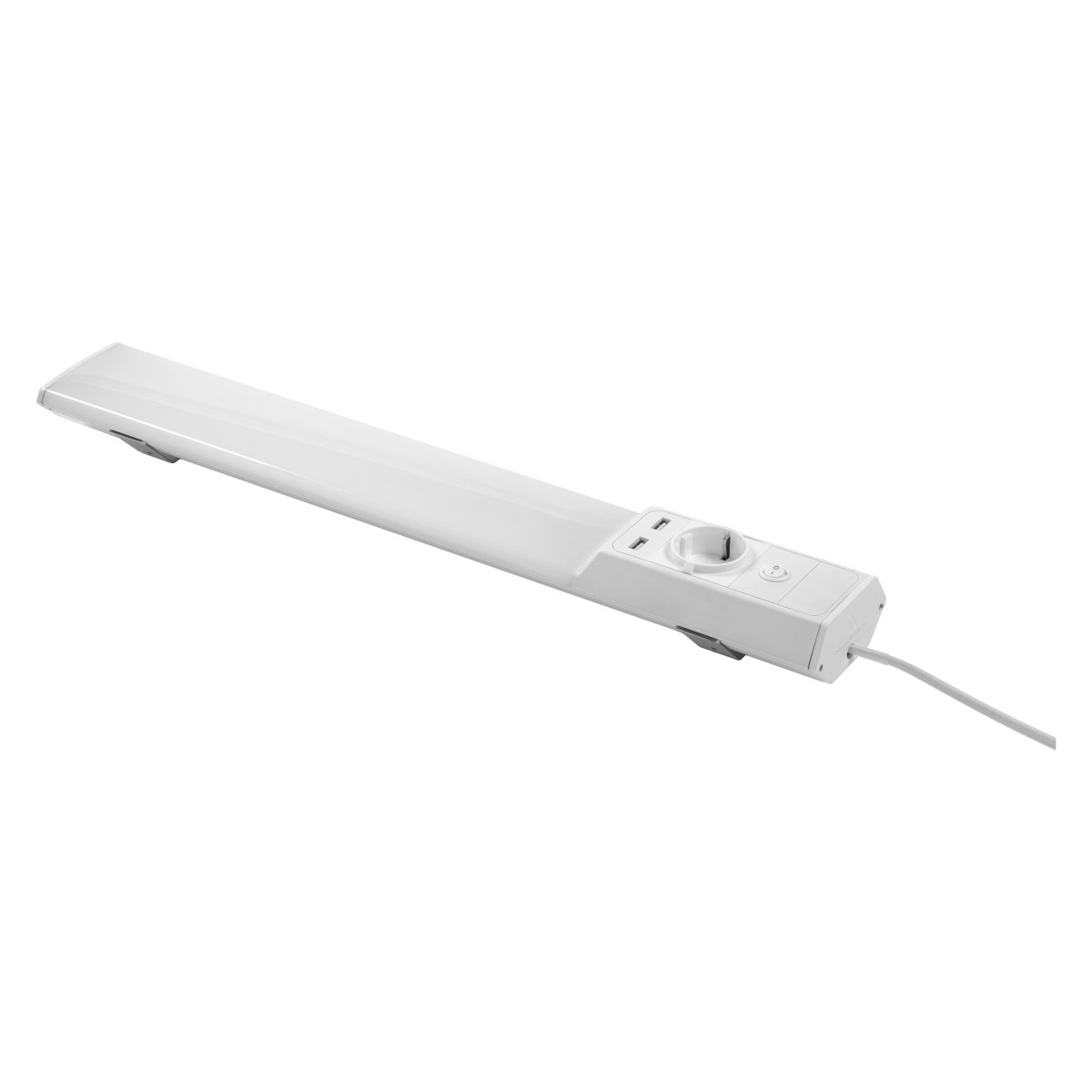 Flat Socket USB 54cm Weiß Von Osram - Lampan skruvas fast antingen under sk&aring;pet eller i 45&deg; lutning och ansluts sedan med medf&ouml;ljande sladd p&aring; 1,5m och kopplas in i v&auml;gguttag med stickkontakt.