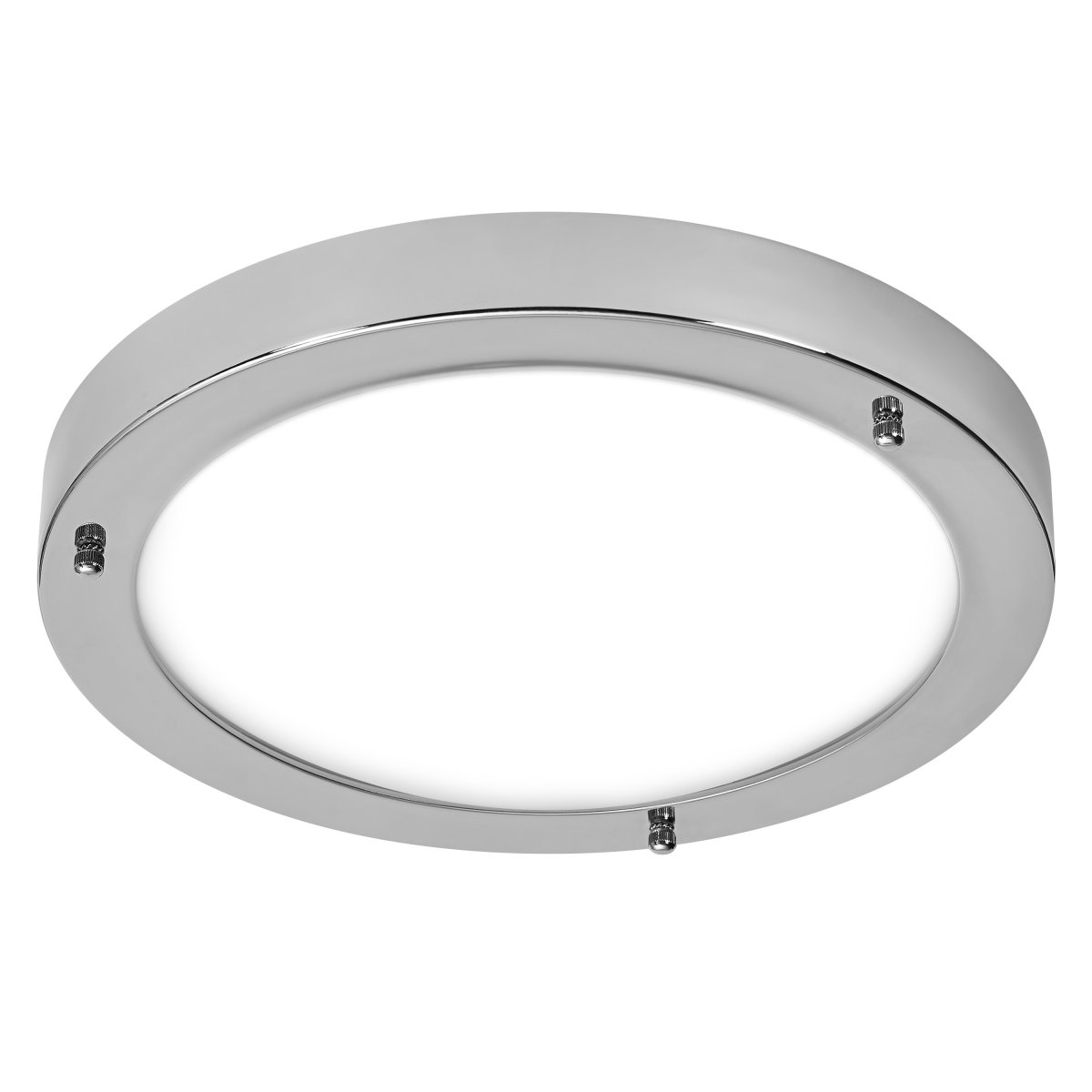 Classic Round Ø30 Chrom badezimmerlampe Von Ledvance - Sk&auml;rmen i frostat glas ger ett fint och bl&auml;ndfritt ljus i rummet.