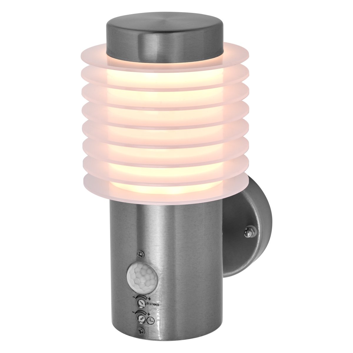 Rondo Sensor Stahl außenlampe Von Ledvance - Med sin stilrena design och effektiva funktionalitet &auml;r denna armatur det perfekta valet f&ouml;r att b&aring;de belysa och s&auml;kerst&auml;lla ditt utomhusomr&aring;de.