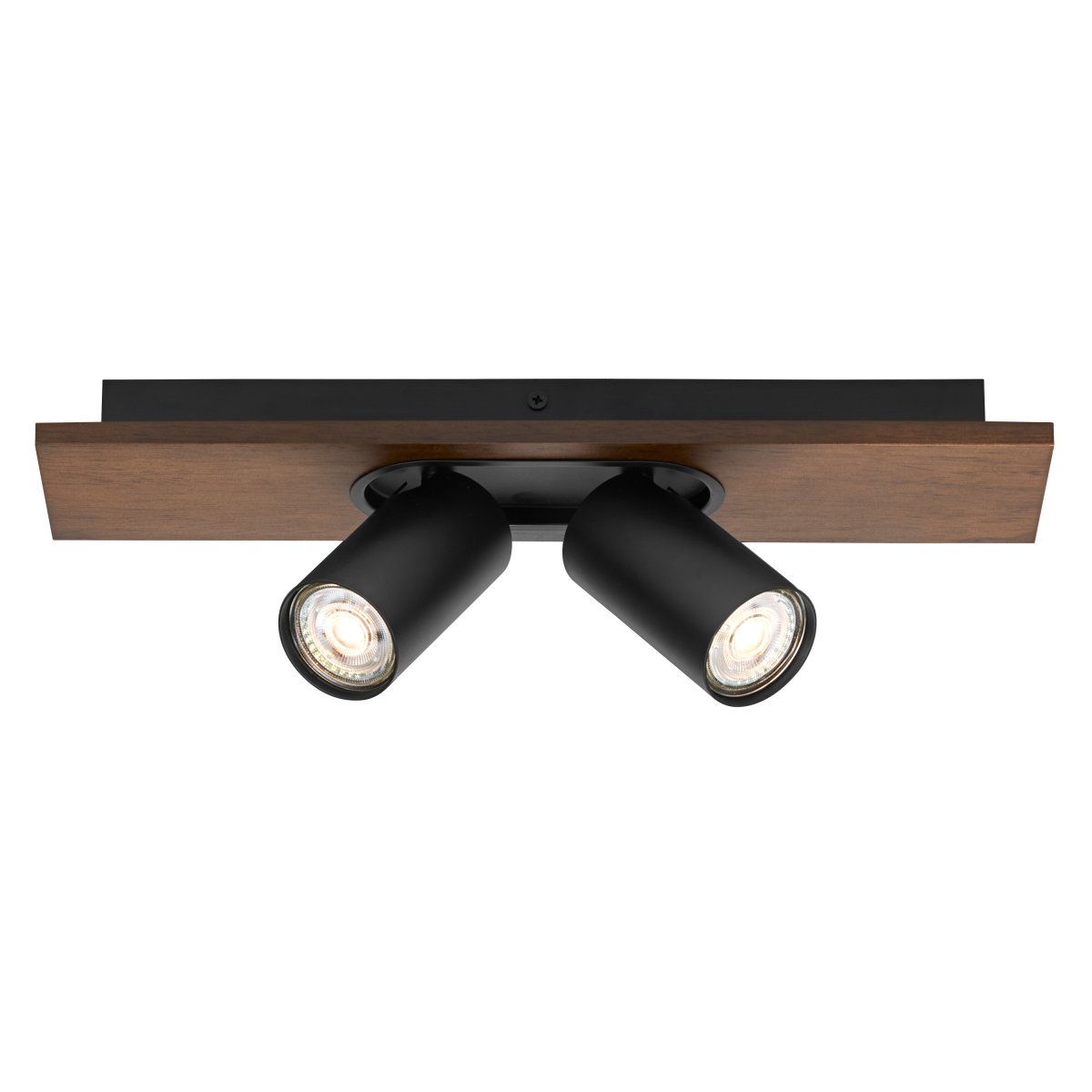 Mercury 2 Schwarz spotlight Von Osram - Takplattan av tr&auml; i kombinationen med de r&ouml;rliga spotlightsen g&ouml;r den m&aring;ngsidig och passar in i alla hem och stilar.