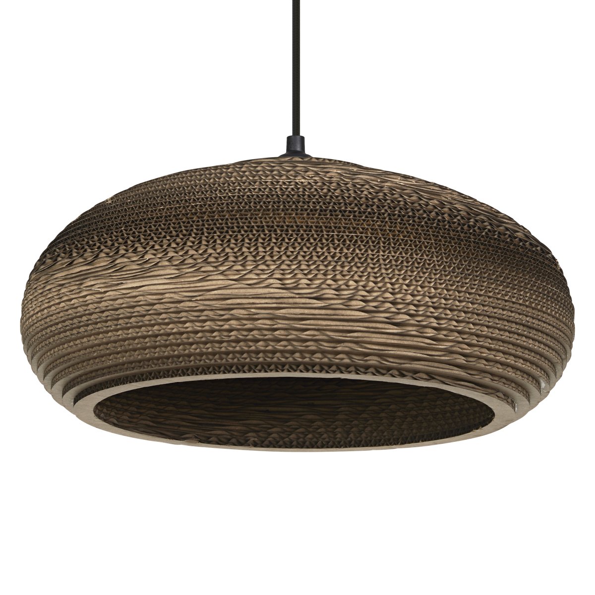 Cardboard drop Ø40 Braun hängelampe Von Ledvance - Der aus mehreren Lagen Karton gefertigte Schirm erzeugt im beleuchteten Zustand ein schönes Lichtspiel im Raum und trägt zu einer warmen und natürlichen Atmosphäre bei.