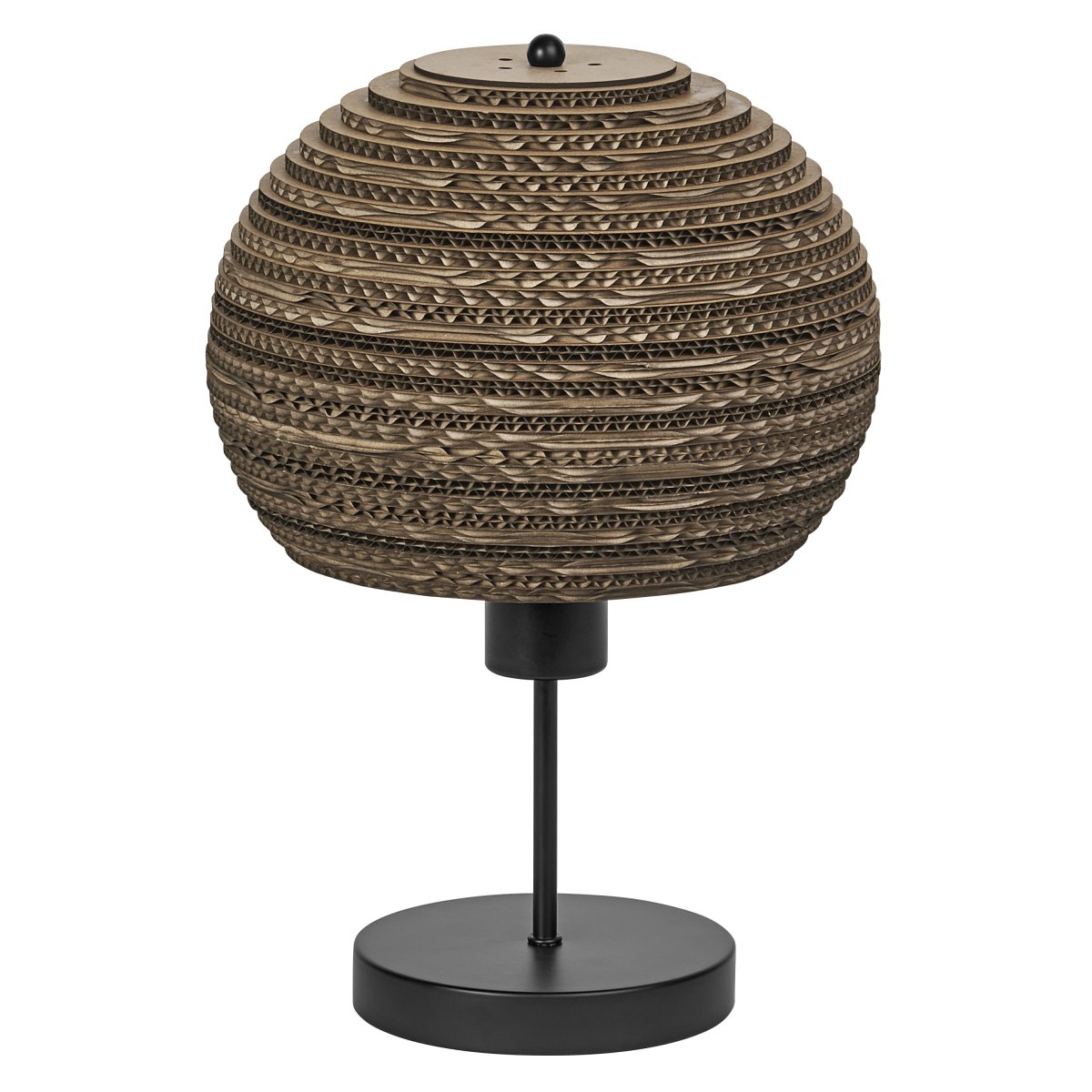 Cardboard Ball 38cm Braun tischlampe Von Ledvance - Der aus mehreren Lagen Karton gefertigte Schirm erzeugt im beleuchteten Zustand ein sch&ouml;nes Lichtspiel im Raum und tr&auml;gt zu einer warmen und nat&uuml;rlichen Atmosph&auml;re bei.