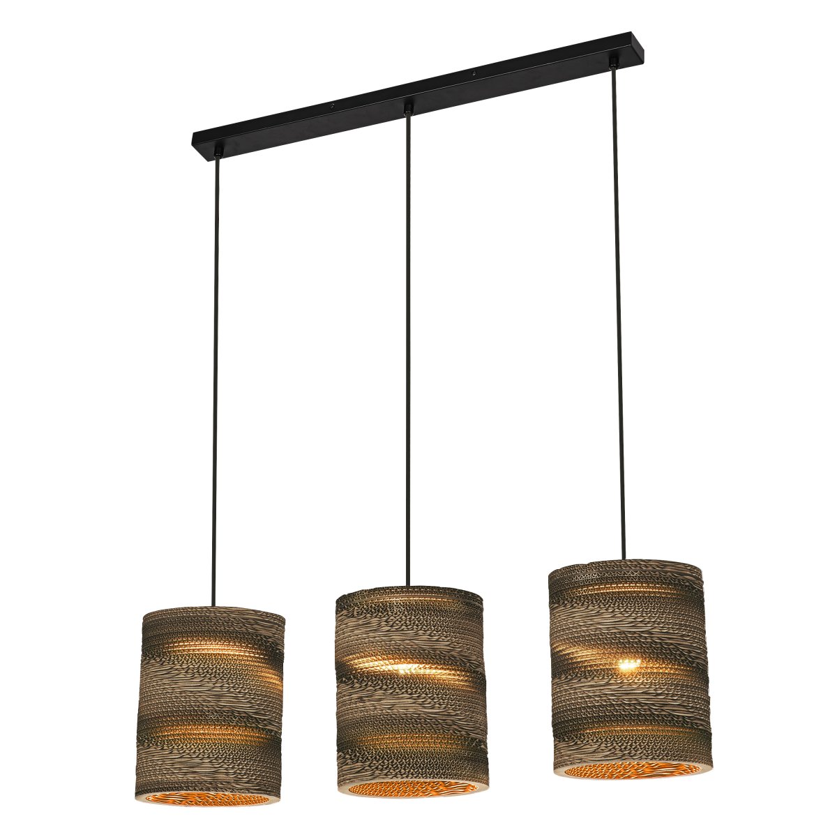 Cardboard Cylinder 83cm Braun hängelampe Von Ledvance - Die aus mehreren Lagen Karton gefertigten Schirme erzeugen im beleuchteten Zustand ein schönes Lichtspiel im Raum und tragen zu einer warmen und natürlichen Atmosphäre bei.