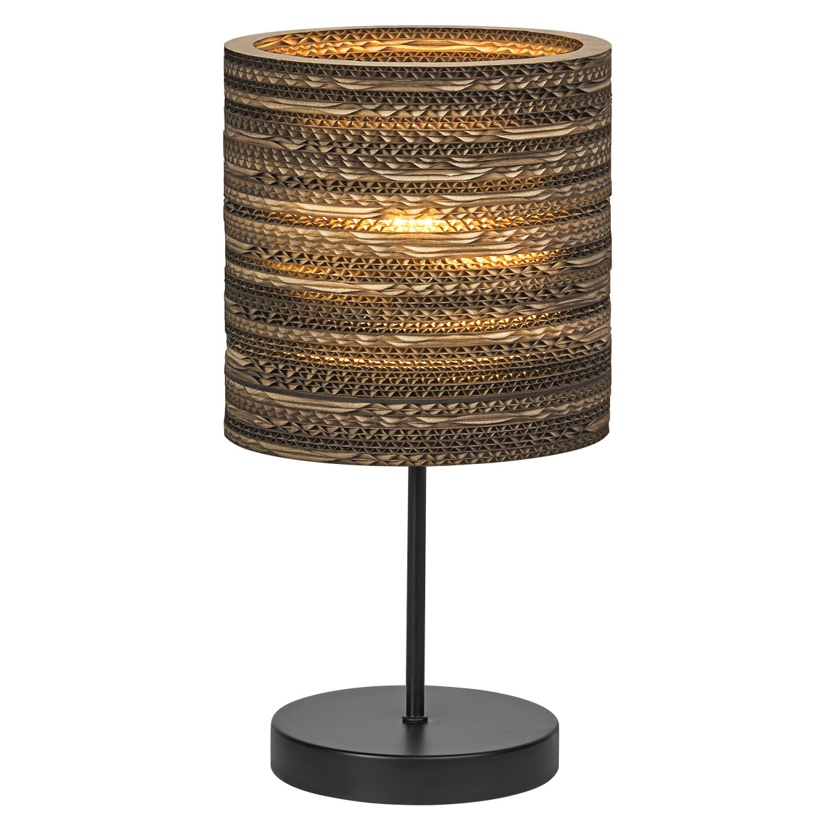 Cardboard Cylinder 38cm Braun tischlampe Von Ledvance - Der aus mehreren Lagen Karton gefertigte Schirm erzeugt im beleuchteten Zustand ein sch&ouml;nes Lichtspiel im Raum und tr&auml;gt zu einer warmen und nat&uuml;rlichen Atmosph&auml;re bei.