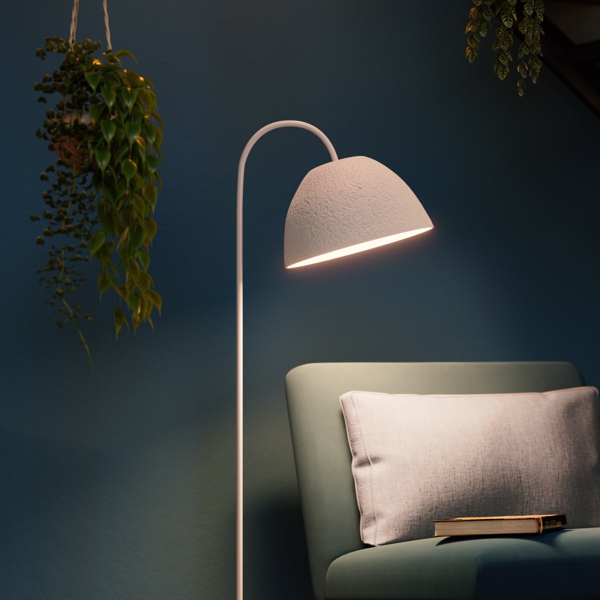 Camel Bell Weiß stehlampe Von Osram - Der dekorative Papierschirm sorgt f&uuml;r eine angenehme Lichtverteilung im Raum.