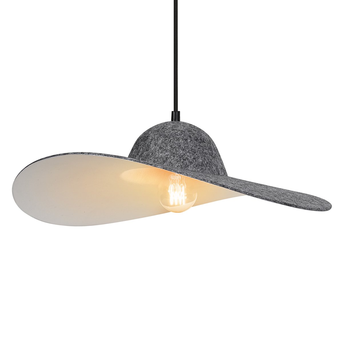 Felt Hat Ø50 Dunkelgrau hängelampe Von Osram - Felt Hat &auml;r en vacker pendel med sk&auml;rm formad som en hatt gjord av filt, vilket ger en fin och varm ljusspridning i rummet.