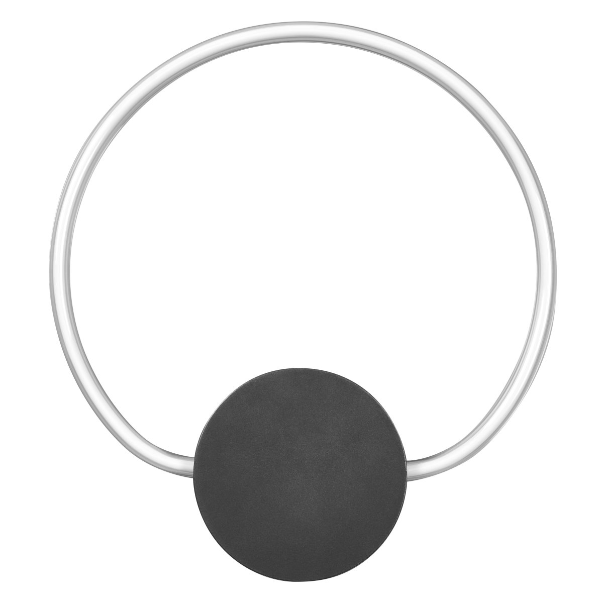 Aura Ø37 Schwarz wandlampe Von Ledvance - Lampan har tv&aring; olika belysningspunkter med integrerad LED, en bakom v&auml;ggplattan och cirkeln.