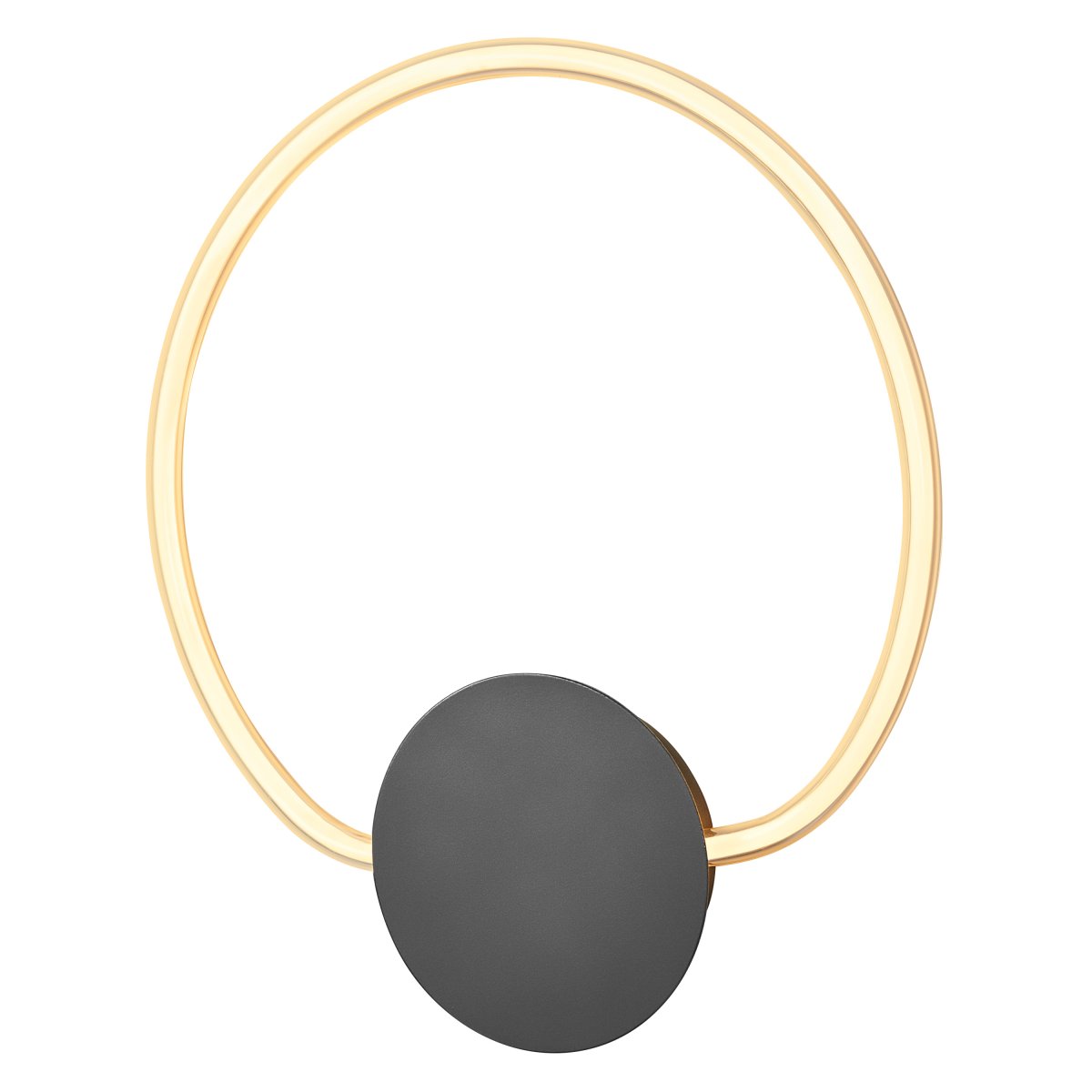 Aura Ø37 Schwarz wandlampe Von Ledvance - Lampan har tv&aring; olika belysningspunkter med integrerad LED, en bakom v&auml;ggplattan och cirkeln.