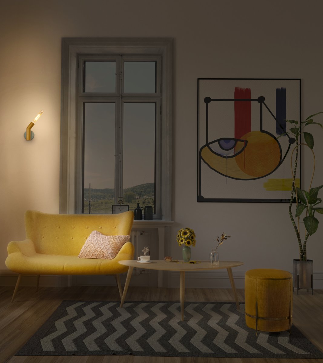 Straw Gelb wandlampe Von Ledvance - Straw &auml;r en lekfull v&auml;gglampa med h&auml;rliga kul&ouml;rer.