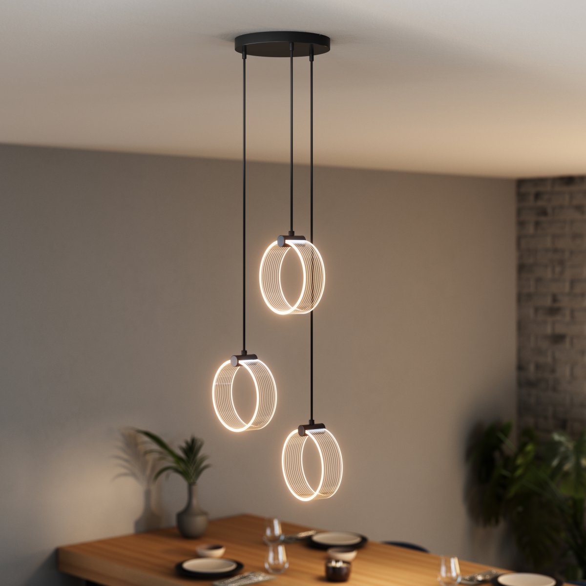 Circle PL Ø30 Schwarz hängelampe Von Osram - In der ersten Stufe leuchtet die Lampe in warmwei&szlig;em Licht mit 3000K, in der zweiten Stufe in kaltwei&szlig;em Licht mit 4200K und in der dritten Stufe in 6500K (Tageslicht).