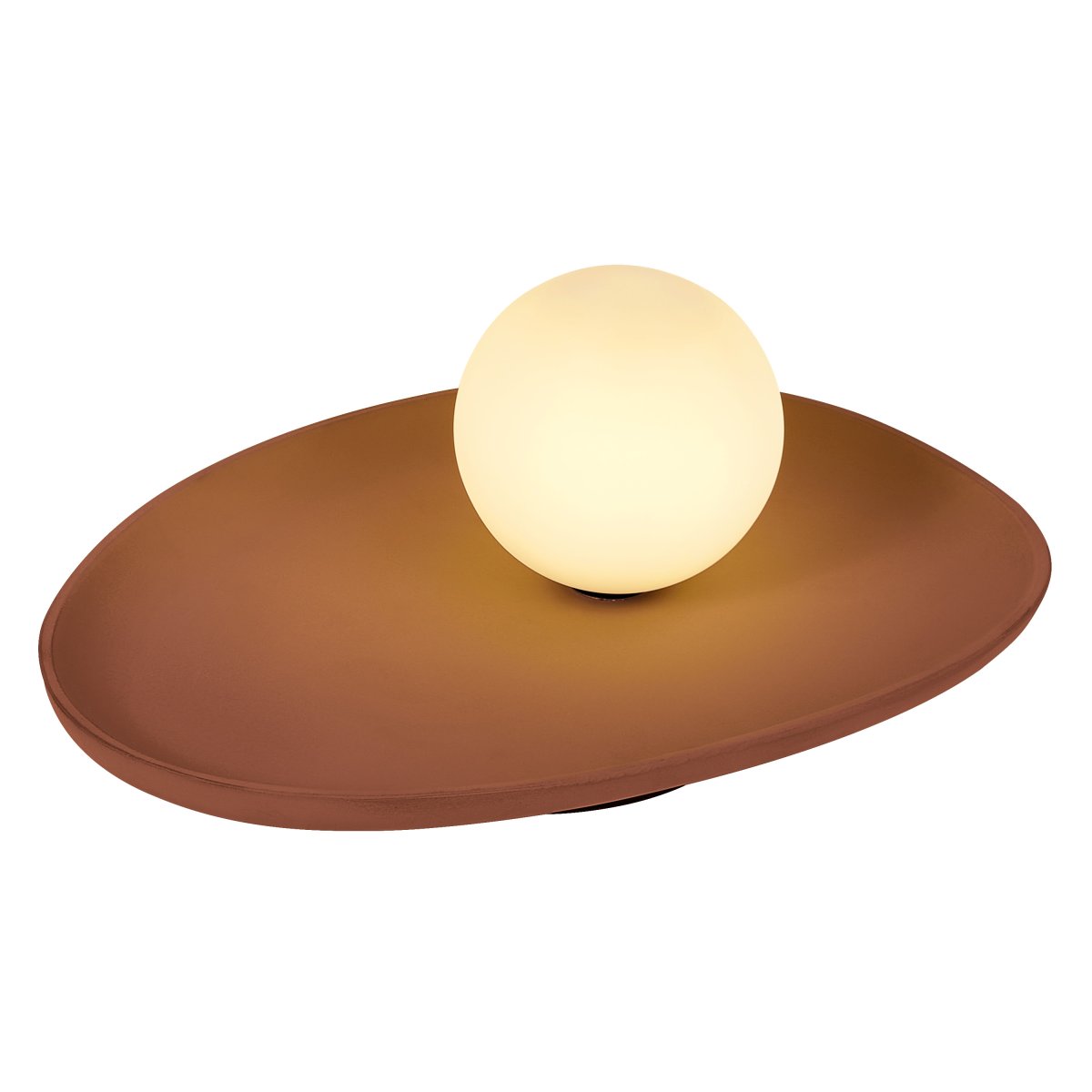 Clay Nest 14cm Braun tischlampe Von Osram - Glaskupan i opal som omfamnar ljusk&auml;llan skapar ett fint och bl&auml;ndfritt ljus i rummet.