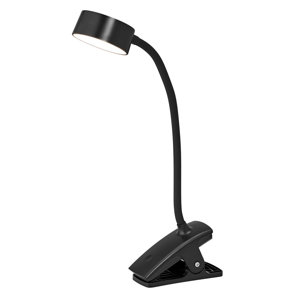 Office Cylinder Clip Schwarz klemmlampe Von Ledvance - Levereras med 1m USB sladd som du kan koppla till en transformator, laptop eller dator f&ouml;r att lampan ska f&aring; el.