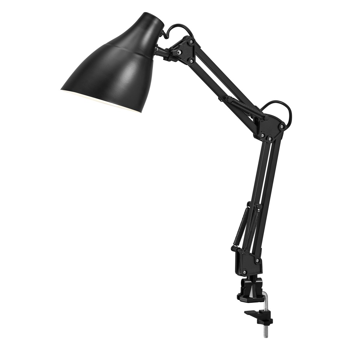 Office Pear Clip Schwarz klemmlampe Von Ledvance - Armen med tv&aring; leder g&aring;r att vinkla och justera i h&ouml;jd och sidled vilket g&ouml;r det till en flexibel lampa, ut&ouml;ver det har den en vridbar sk&auml;rm f&ouml;r individuell inst&auml;llning av ljuset.