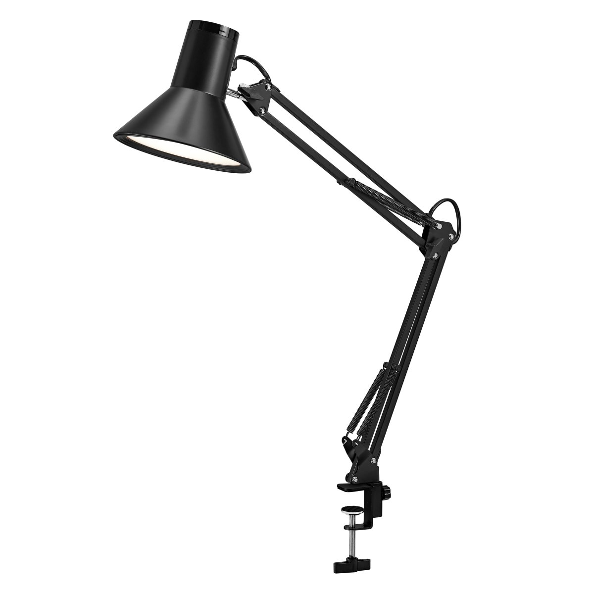 Office Retro Schwarz klemmlampe Von Ledvance - Lampan ger ett varmvitt och starkt ljus p&aring; 900lm och 3000K, perfekt som arbets- och l&auml;slampa.