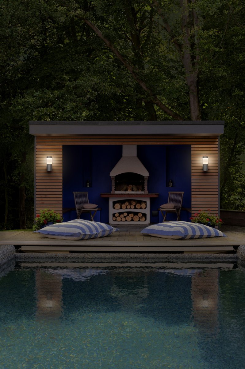 Rondo Stahl außenlampe Von Ledvance - Tillverkad av rostfritt st&aring;l och med IP44-klassning, &auml;r denna lampa b&aring;de h&aring;llbar och v&auml;derbest&auml;ndig.