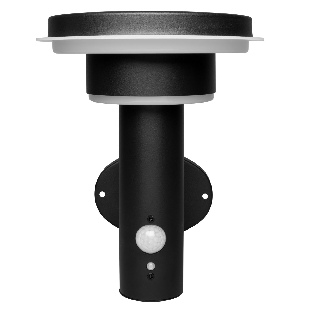 Double Circle Sensor Schwarz solarleuchte Von Ledvance - Der eingebaute PIR-Bewegungssensor und Tageslichtsensor schalten die Lampe bei Bewegung im Dunkeln automatisch ein und sorgen so für Sicherheit und Energieeffizienz.