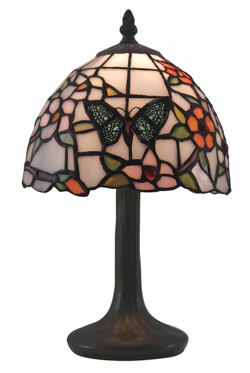 Phuket 34cm Mehrfarbig Von Norrsken Design - Phuket ist eine klassische Tiffany-Lampe mit einem wunderschönen Design mit einer Feder und Blumen in verschiedenen Farben.