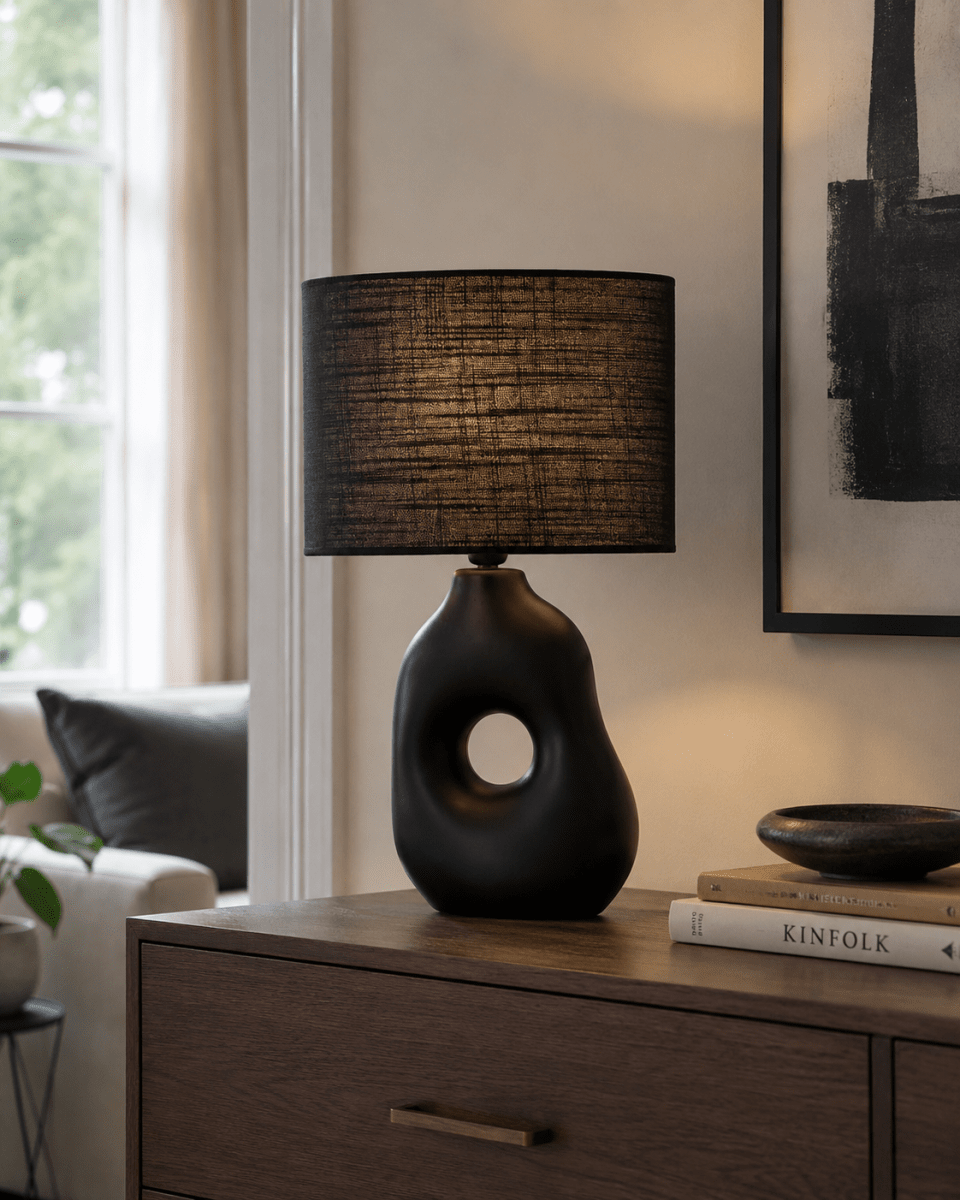 Pikazo 45cm Schwarz tischlampe Von Lampan - Das moderne und k&uuml;nstlerische Design macht die Leuchte zu einem stilvollen Blickfang, der jedem Raum Licht und Charakter verleiht.