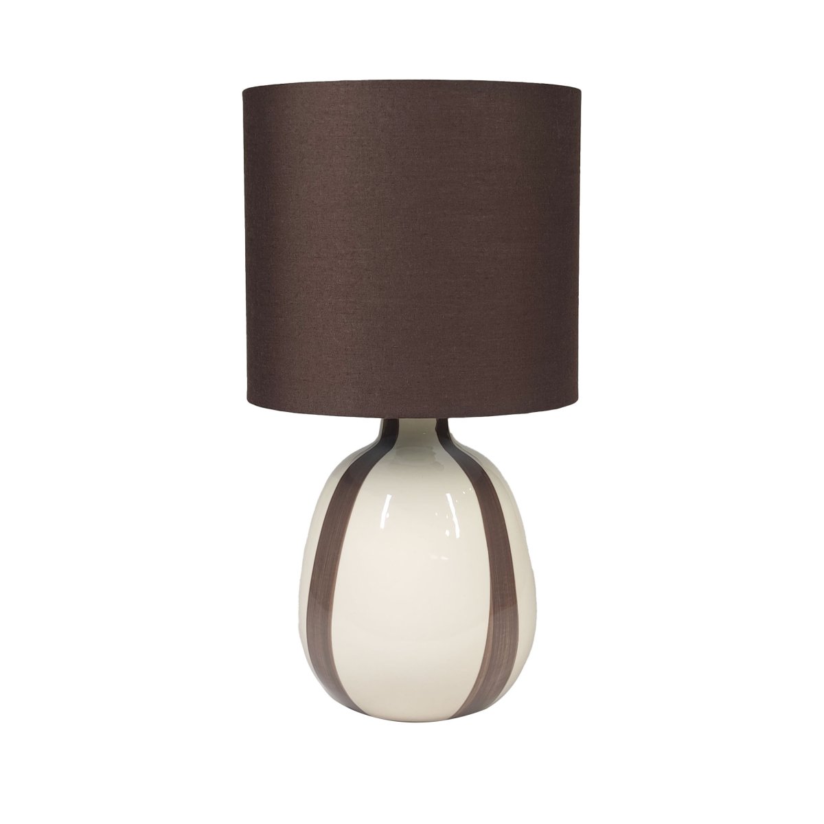 Rippel 40cm Braun tischlampe Von Nordic Lighting - Rippel ist eine elegante Tischleuchte mit einem harmonischen und satten Farbspiel.
