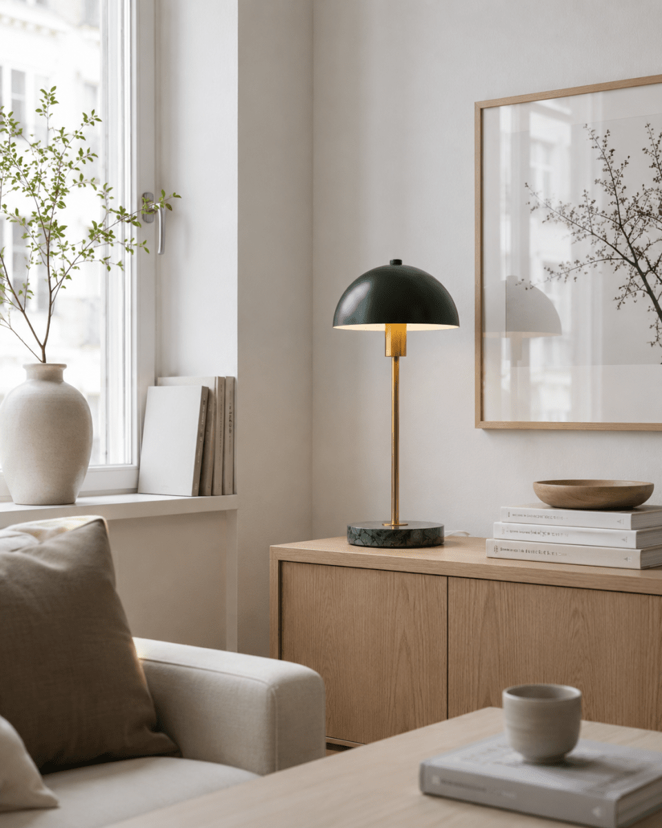 Dito 47cm Grün tischlampe Von Nordic Lighting - Die Leuchte spendet angenehmes Licht und ist ein stilvolles Detail auf jedem Schreibtisch oder Beistelltisch.