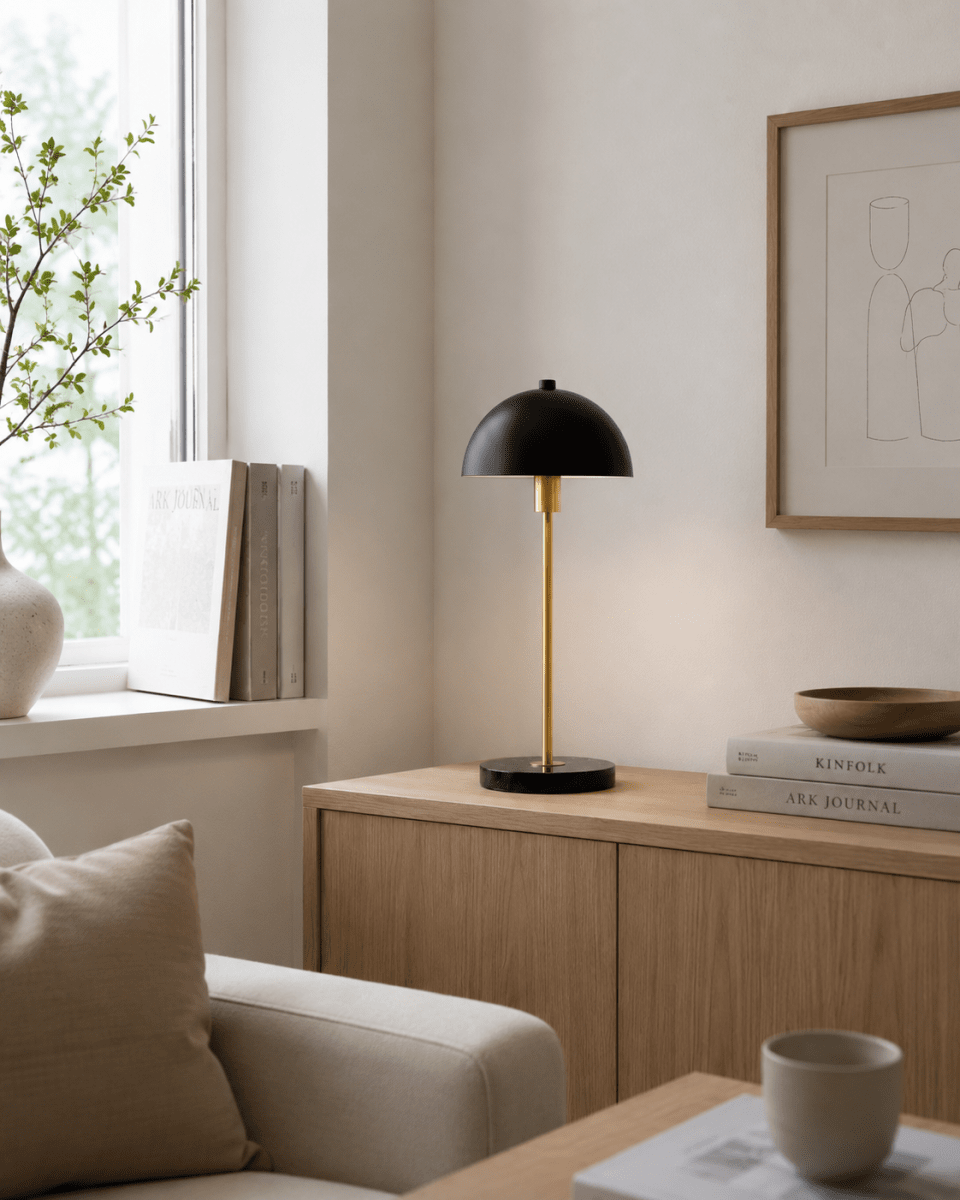 Dito 47cm Schwarz tischlampe Von Nordic Lighting - Die Leuchte spendet angenehmes Licht und ist ein stilvolles Detail auf jedem Schreibtisch oder Beistelltisch.