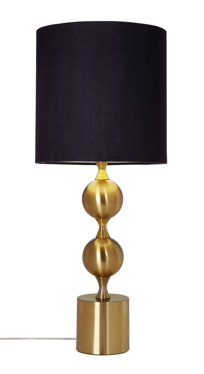 Prakt 60cm Gebürstetes Messing tischlampe Von Cottex - Die prächtige Tischlampe aus Metall und Textil ist eine elegante und auffällige Lampe, die dem Raum eine anspruchsvolle Note verleiht.