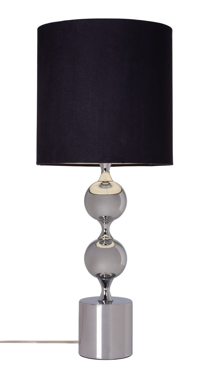 Prakt 60cm Chrom tischlampe Von Cottex - Die pr&auml;chtige Tischlampe aus Metall und Textil ist eine elegante und auff&auml;llige Lampe, die dem Raum eine anspruchsvolle Note verleiht.