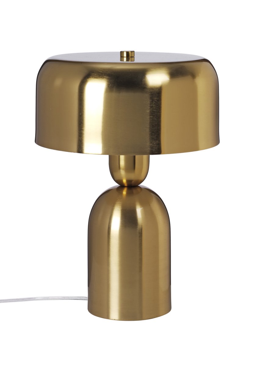Muza 32cm Messing tischlampe Von Cottex - Der kugelf&ouml;rmige Schirm sorgt f&uuml;r blendfreies Licht und schafft eine angenehme Atmosph&auml;re.