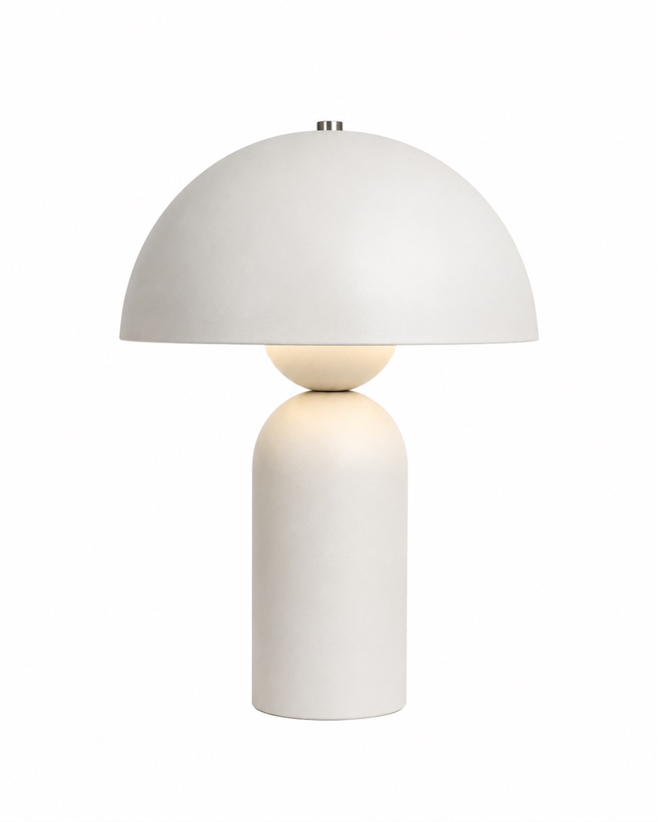 Capello 35cm Weiß tischlampe Von Nordic Lighting - Das dekorative Chromdetail an der Oberseite verleiht der Leuchte einen eleganten Touch und macht sie zu einem sch&ouml;nen Blickfang in Schlafzimmern, Wohnzimmern und Fluren.