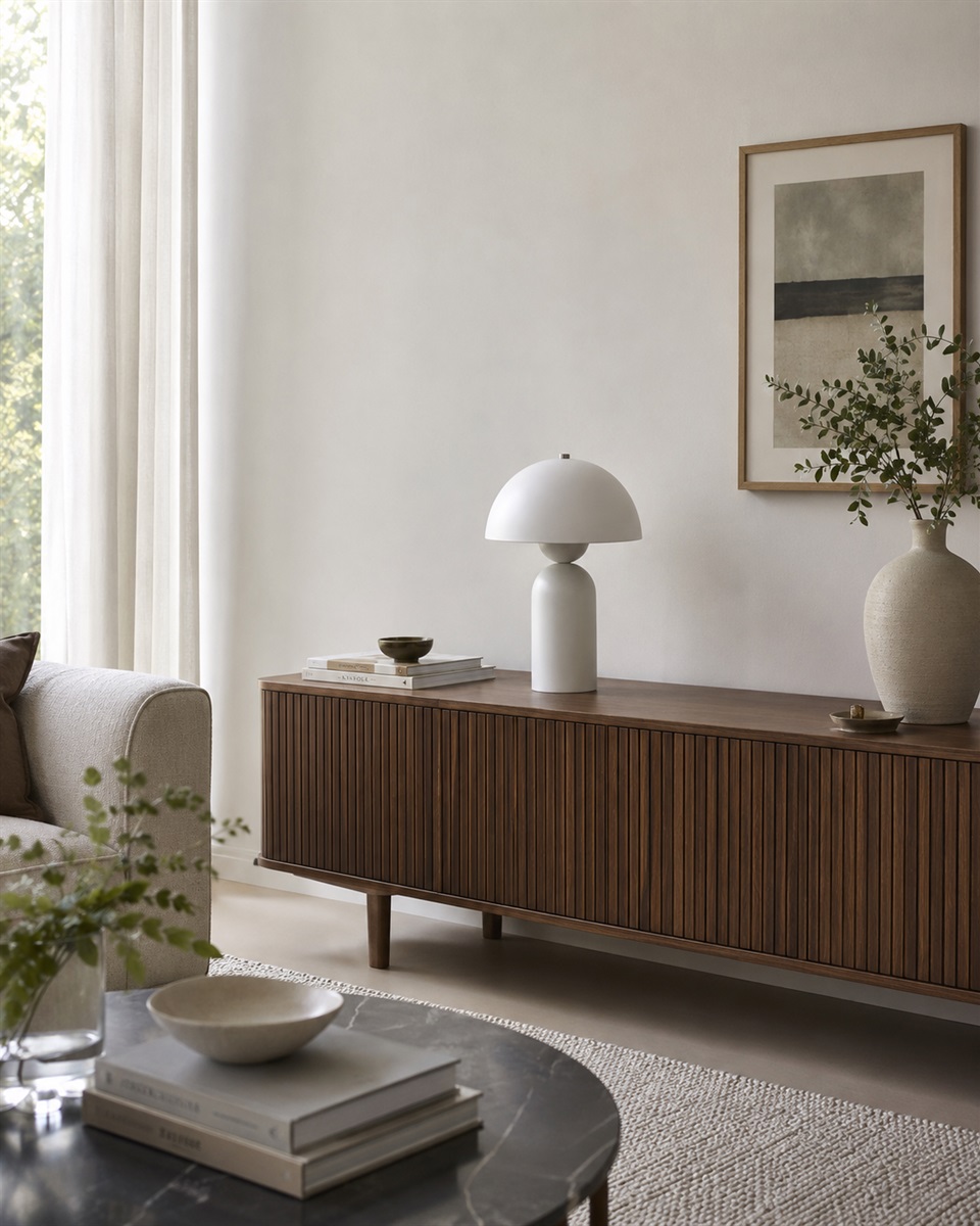 Capello 35cm Weiß tischlampe Von Nordic Lighting - Das dekorative Chromdetail an der Oberseite verleiht der Leuchte einen eleganten Touch und macht sie zu einem sch&ouml;nen Blickfang in Schlafzimmern, Wohnzimmern und Fluren.