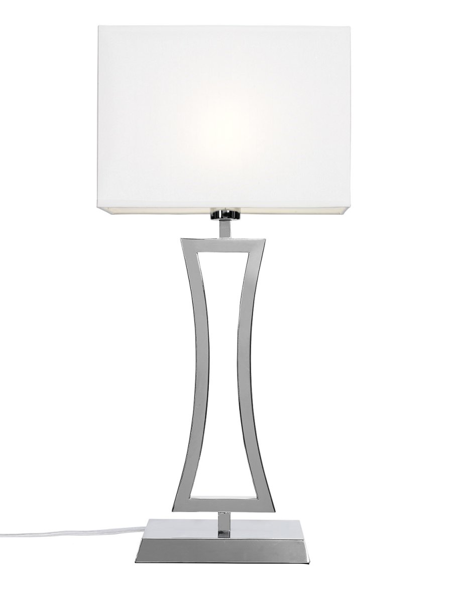 Belgravia 54cm Chrom tischlampe Von Cottex - Die einzigartige Form des Lampensockels verleiht ihm Charakter und macht ihn zu einem auffälligen Detail auf dem Schreibtisch oder Beistelltisch.