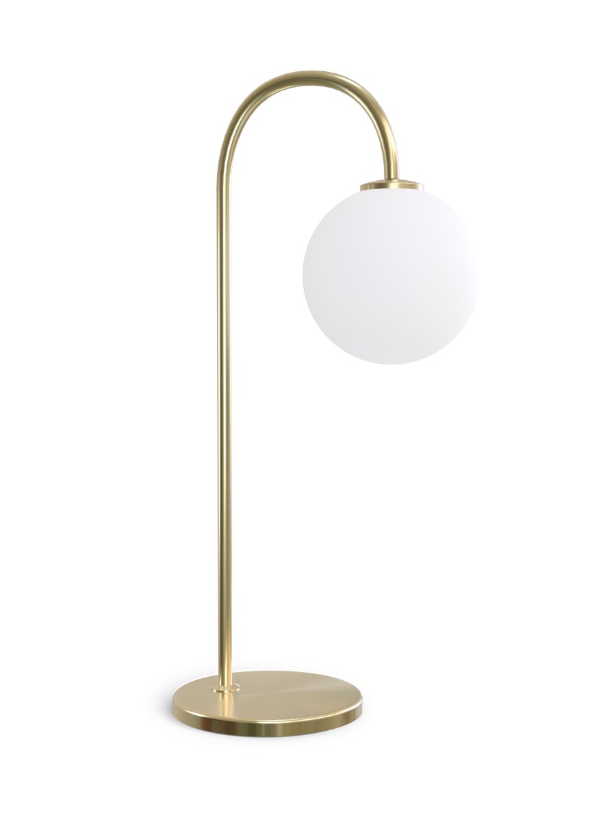 Ballon 53cm Messing tischlampe Von Herstal - Sie wurde entworfen, um eine ruhige und stilvolle Atmosph&auml;re in Ihrem Zuhause zu schaffen.