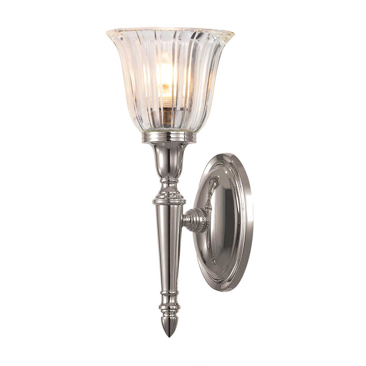 Dryden 33cm Poliertes Nickel badezimmerlampe Von Elstead Lighting - Die Lampe ist in mehreren Ausführungen erhältlich, beispielsweise poliertes Chrom, poliertes Nickel und poliertes Messing, was Flexibilität in Bezug auf Stil und Dekor bietet.