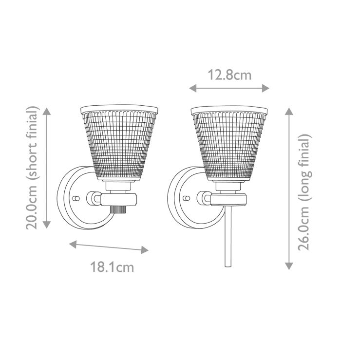 Gunnislake 13cm Gebürstetes Messing badezimmerlampe Von Elstead Lighting - Die Leuchte besteht aus Stahl mit geb&uuml;rsteter Messingoberfl&auml;che und verf&uuml;gt &uuml;ber einen klaren, strukturierten Glasschirm, der f&uuml;r ein gleichm&auml;&szlig;iges und blendfreies Licht sorgt.