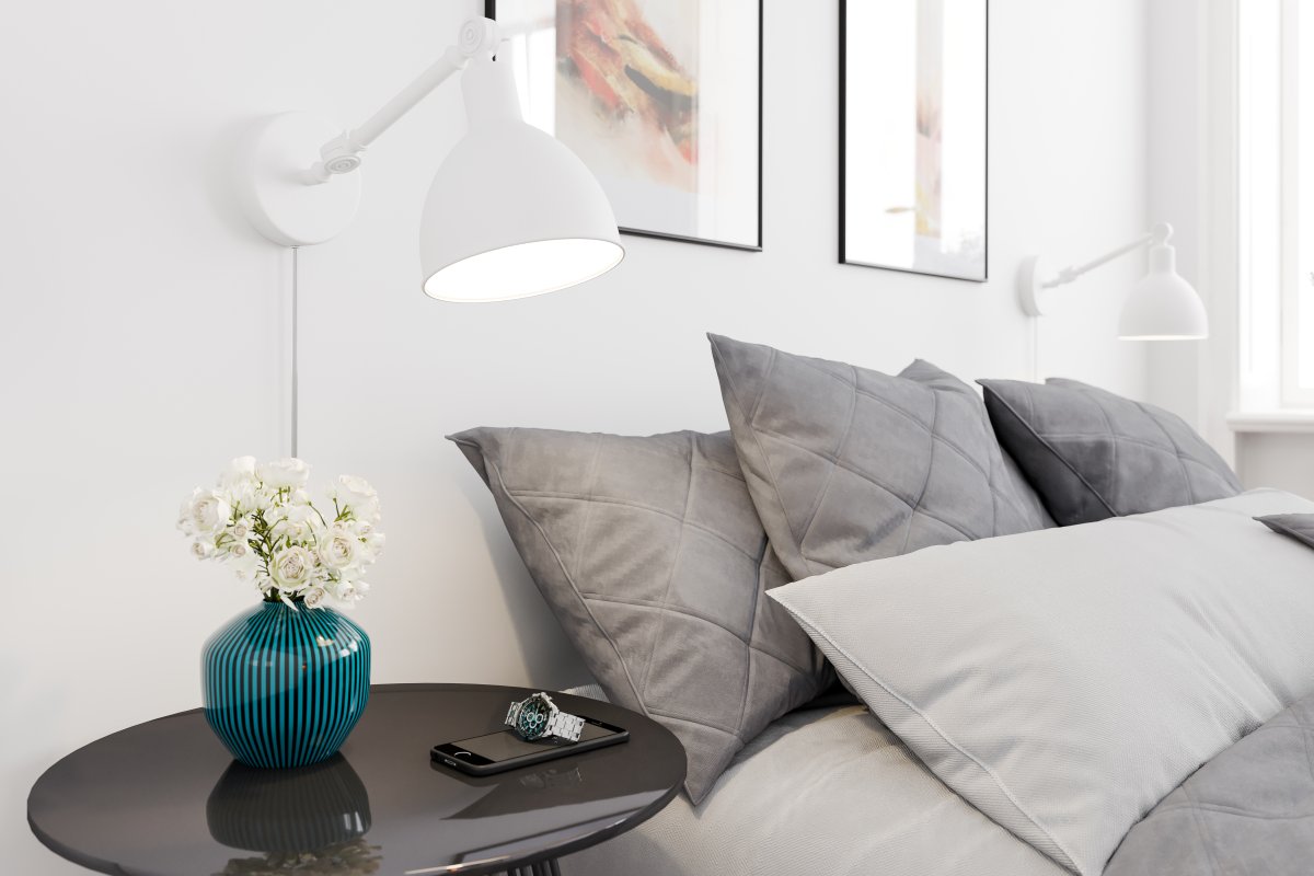 Bazar mini 50cm Sandweiß wandlampe Von By Rydéns - Die Lampe ist in den Farben Schwarz, Grau und Weiß erhältlich und benötigt ein Leuchtmittel mit E27-Fassung.