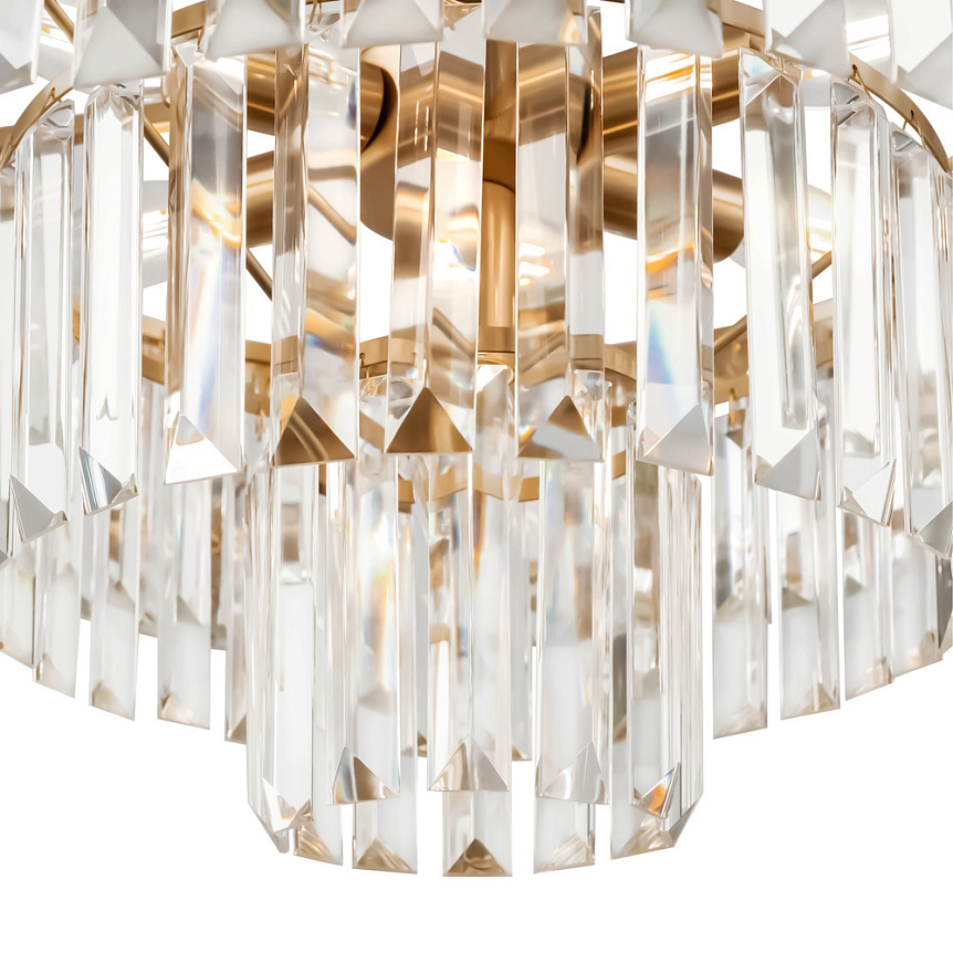 Revero Ø50 Messing kristall Von Maytoni - Ein perfektes Innendetail, um im Flur, Wohnzimmer oder &uuml;ber dem Essbereich ein luxuri&ouml;ses Ambiente zu schaffen &ndash; wo es sowohl als Lichtquelle als auch als Dekoration an der Decke fungiert.