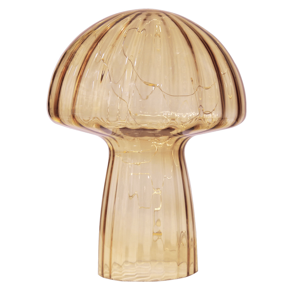 Mushroom 23cm Beige tischlampe Von Pixie Design - Sie ist mit einem Timer und einem praktischen 5-Stufen-Dimmer ausgestattet, um das Licht bedarfsgerecht anzupassen und eignet sich somit sowohl perfekt als Arbeitsbeleuchtung als auch als gem&uuml;tliche Abendbeleuchtung.