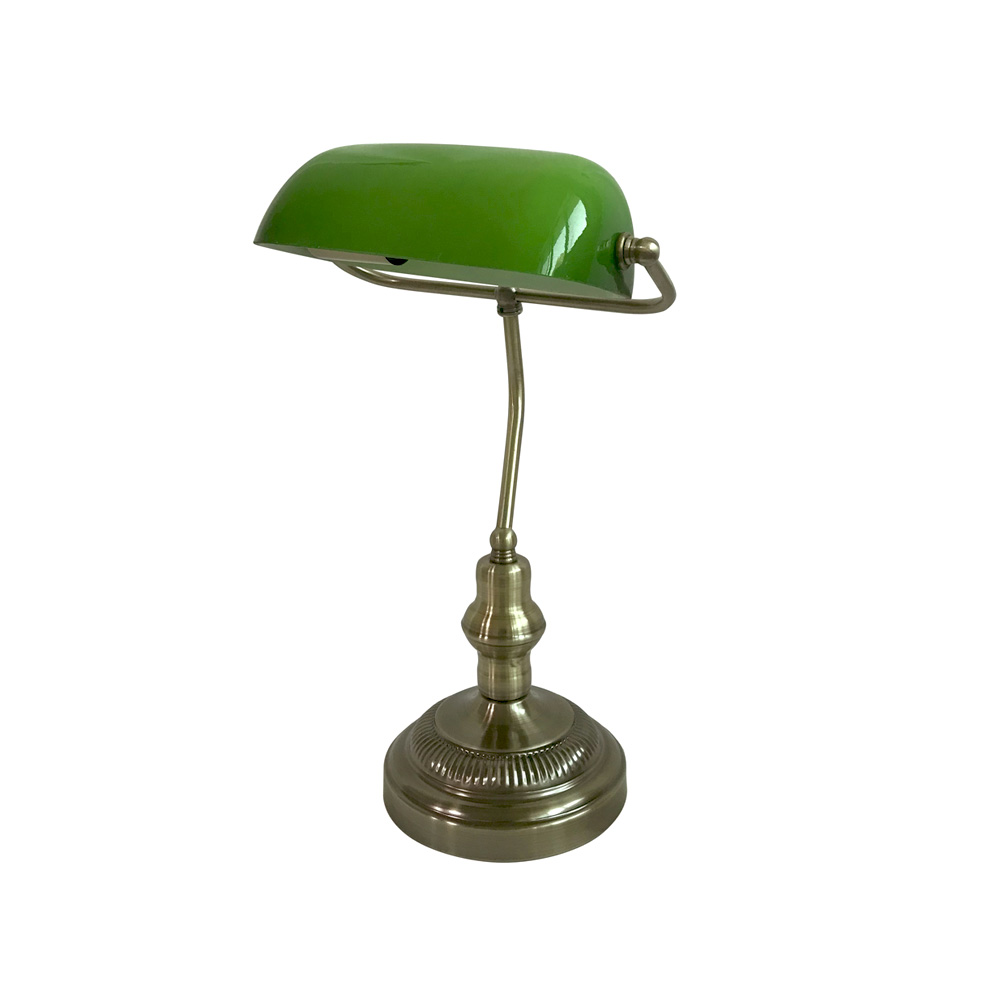 Boa 40cm Antikes Messing schreibtischlampe Von Lampan - Wird mit einem 1,5 m langen transparenten Kunststoffkabel mit Netzschalter und Stecker geliefert.