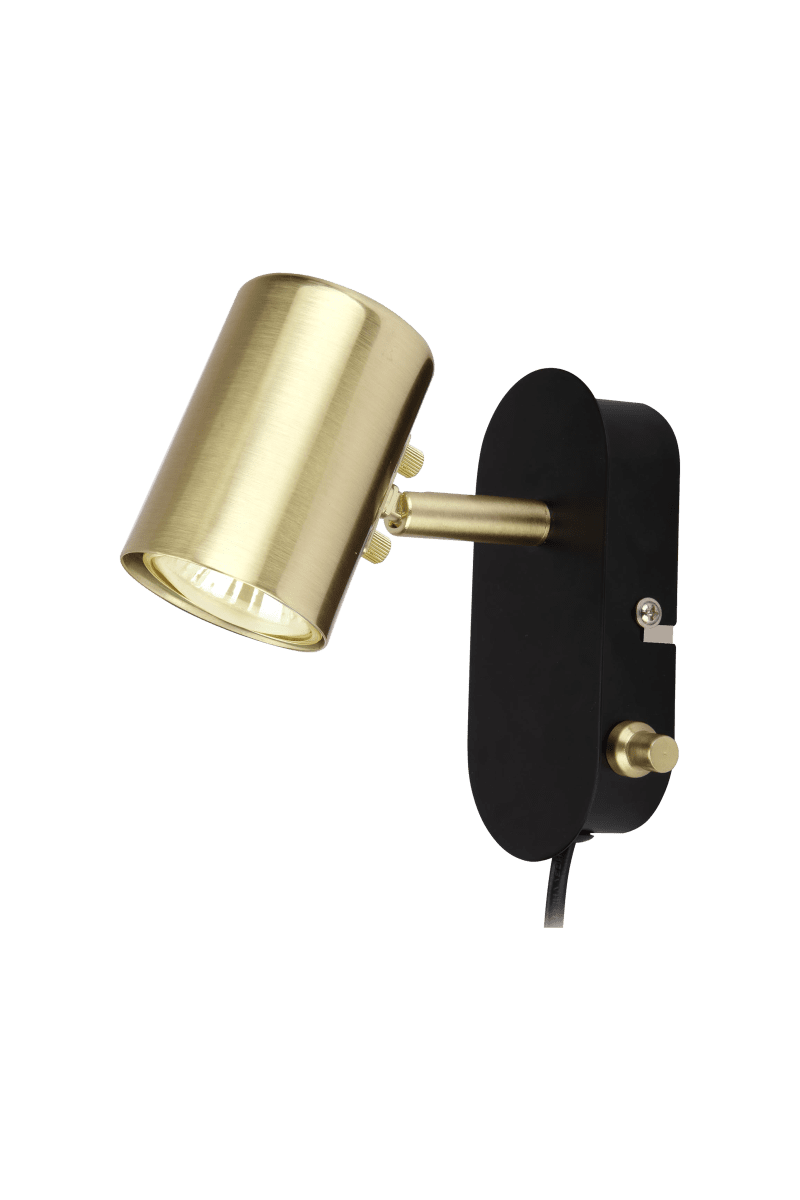 Balder Mattes Messing leselampe Von Aneta Lighting - Mit dem verstellbaren Strahler in elegantem Messing mit stilvollem schwarzen Sockel können Sie das Licht ganz einfach ausrichten und so genau die Beleuchtung erzeugen, die Sie möchten.