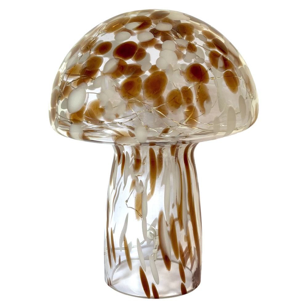 Mushroom 23cm Braun tischlampe Von Pixie Design - Die Pilzlampe von Pixie Design hat ein wundersch&ouml;nes Design mit einer marmorierten Oberfl&auml;che in Braun und Wei&szlig;.