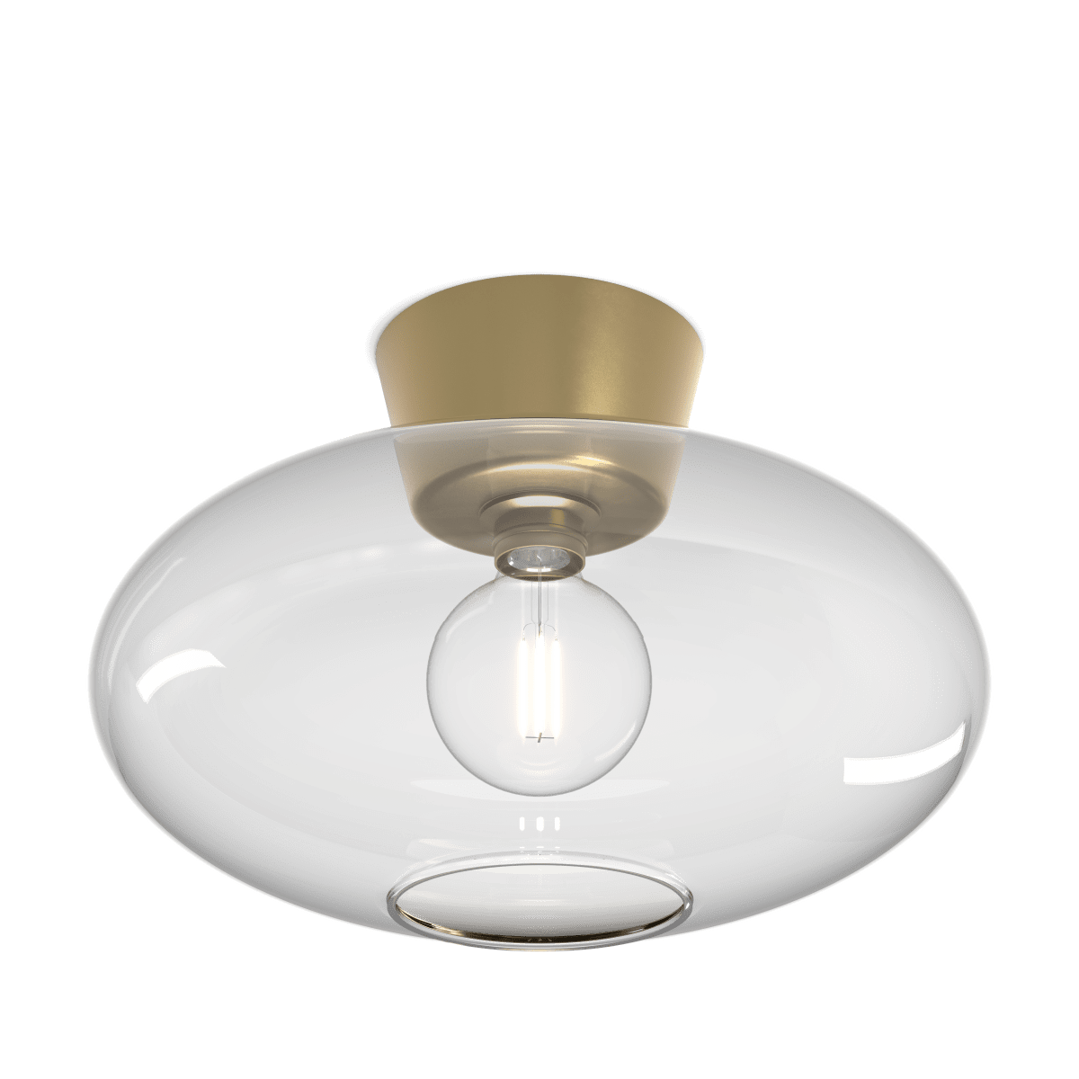 Bullo Ø38 Messing/transparent deckenleuchte Von Belid - Die etwas gr&ouml;&szlig;ere Deckenleuchte aus lackiertem Metall und klarem oder Opalglas verleiht jedem Raum einen Hauch von Eleganz.