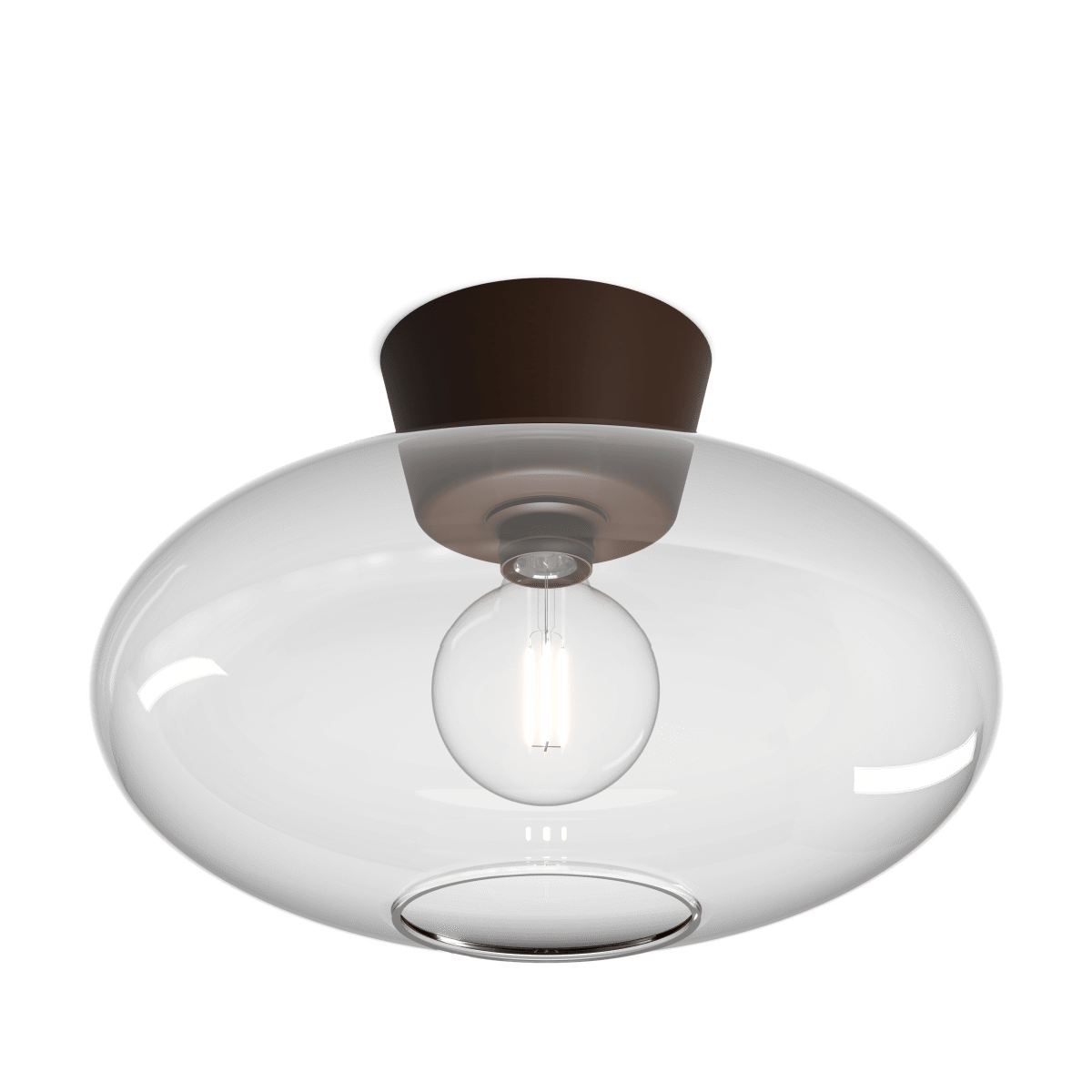 Bullo Ø38 Oxid/transparent deckenleuchte Von Belid - Die etwas gr&ouml;&szlig;ere Deckenleuchte aus lackiertem Metall und klarem oder Opalglas verleiht jedem Raum einen Hauch von Eleganz.