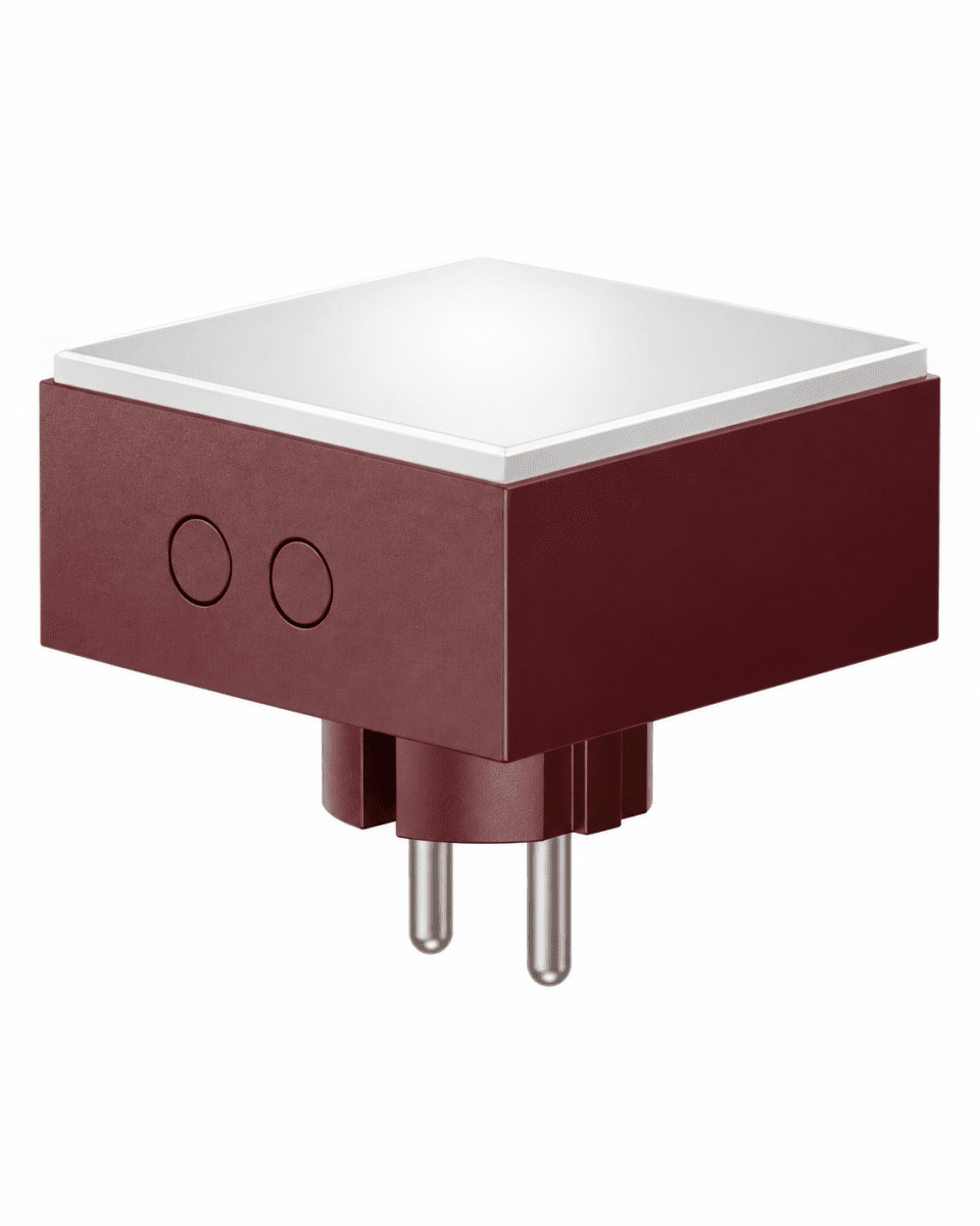 LAMP 1 - EU Burgund Von Avolt - Diese praktische kleine Lampe wird direkt an die Steckdose (230 V) angeschlossen und eignet sich perfekt als Nachtlicht oder Stimmungslicht im Flur, Schlafzimmer oder anderen Räumen, in denen Sie ein sanftes Licht wünschen.