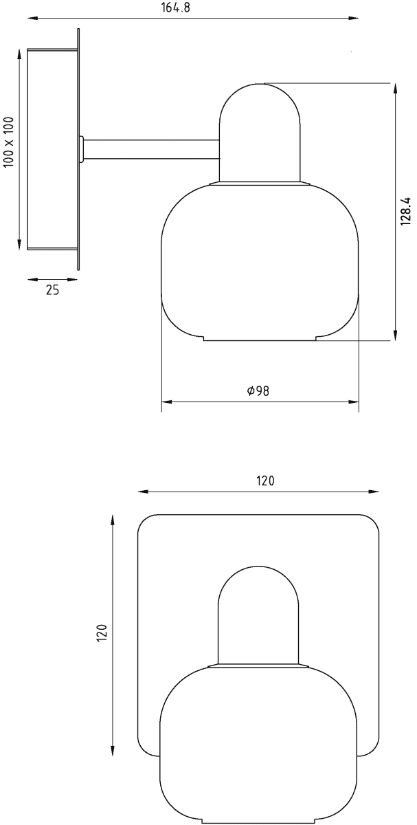 Messina Ø10 Chrom badezimmerlampe Von Aneta Lighting - Die Lampe wird mit Schrauben an der Wand neben dem Spiegel im Badezimmer befestigt.