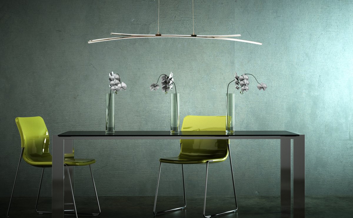 Svala 114cm Chrom hängelampe Von Aneta Lighting - Aluminium und 30W LED, das Leuchtmittel ist integriert und dimmbar.