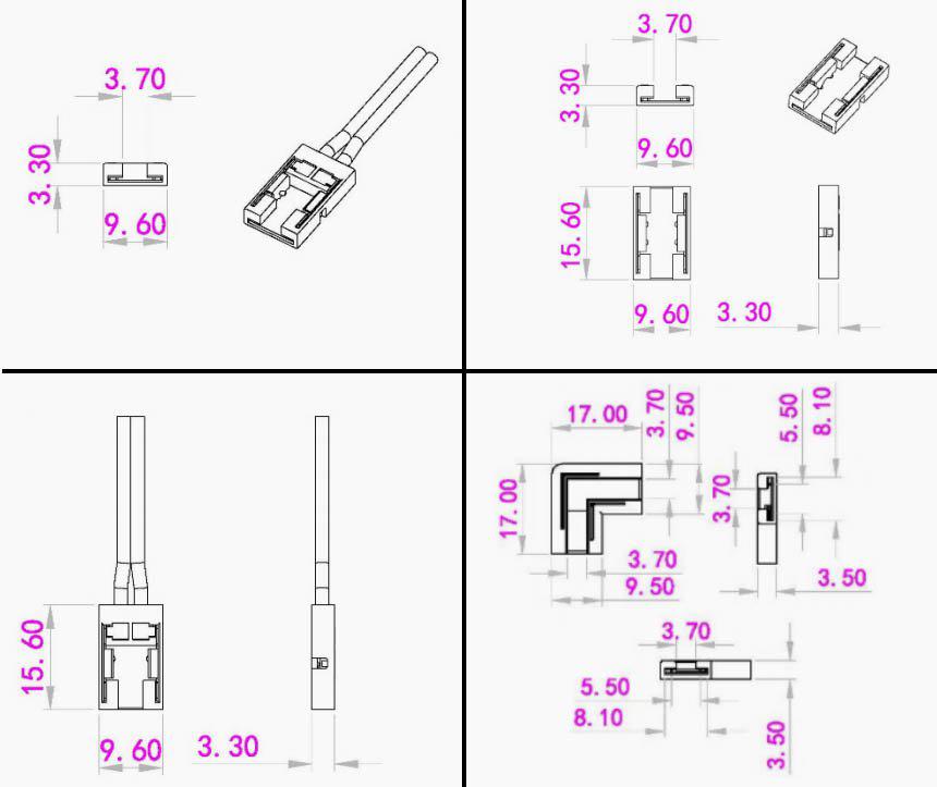 Anschlussset für Cobby 8mm Von Designlight - Cobby Zubeh&ouml;rset f&uuml;r Designlights COBBY LED-Streifen &ndash; ideal zum Verbinden mehrerer L&auml;ngen oder Eckverbinder.
