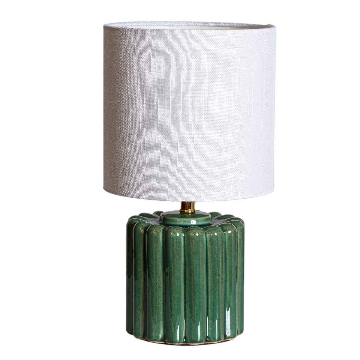 Colini 20cm Grün tischlampe Von Cottex - Colini ist eine wundersch&ouml;ne Tischleuchte mit gr&uuml;nem Keramiksockel.