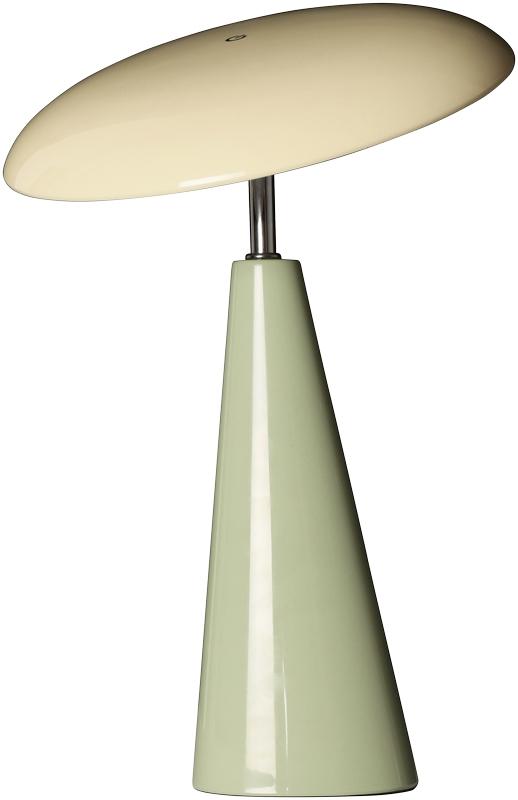 Audrey 33cm Hellgrün/Beige tragbare Von Eja - Audrey ist eine stilvolle, tragbare Tischleuchte aus Metall in Beige und Hellgrün mit modernem und elegantem Design.