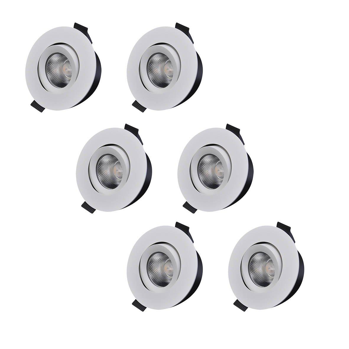 D-007 Downlight 2700K 6er-Pack Weiß Von Designlight - Die Serie D-007 umfasst Downlights mit kombinierter Linse und Reflektor f&uuml;r optimale Lichtverteilung und Bildwiedergabe.