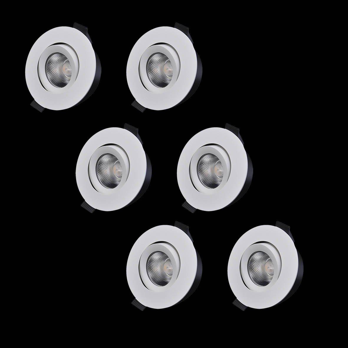 D-007 Downlight 2700K 6er-Pack Weiß Von Designlight - Die Serie D-007 umfasst Downlights mit kombinierter Linse und Reflektor f&uuml;r optimale Lichtverteilung und Bildwiedergabe.